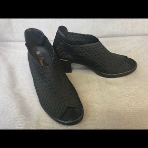 Bernie Mev black woven elastic heels